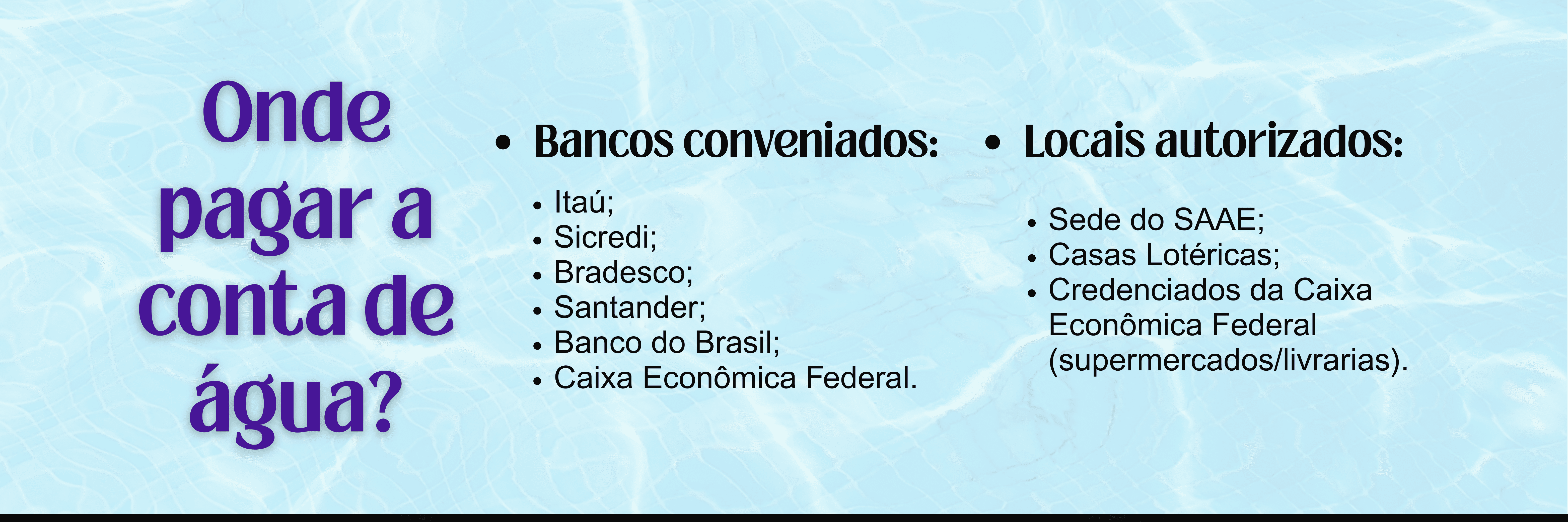 Onde pagar a conta de água