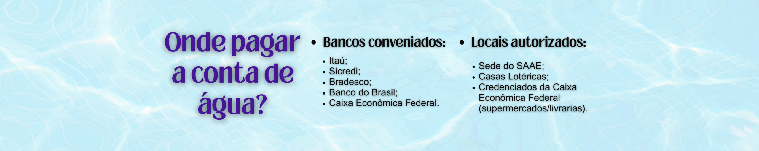Onde pagar a conta de água